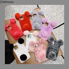 Пушистый Плюшевый чехол для Samsung Galaxy A02S A12 M12 F12, чехол из кроличьего меха для Samsung S30 Plus Ultra M51, чехол с пандой, чехлы