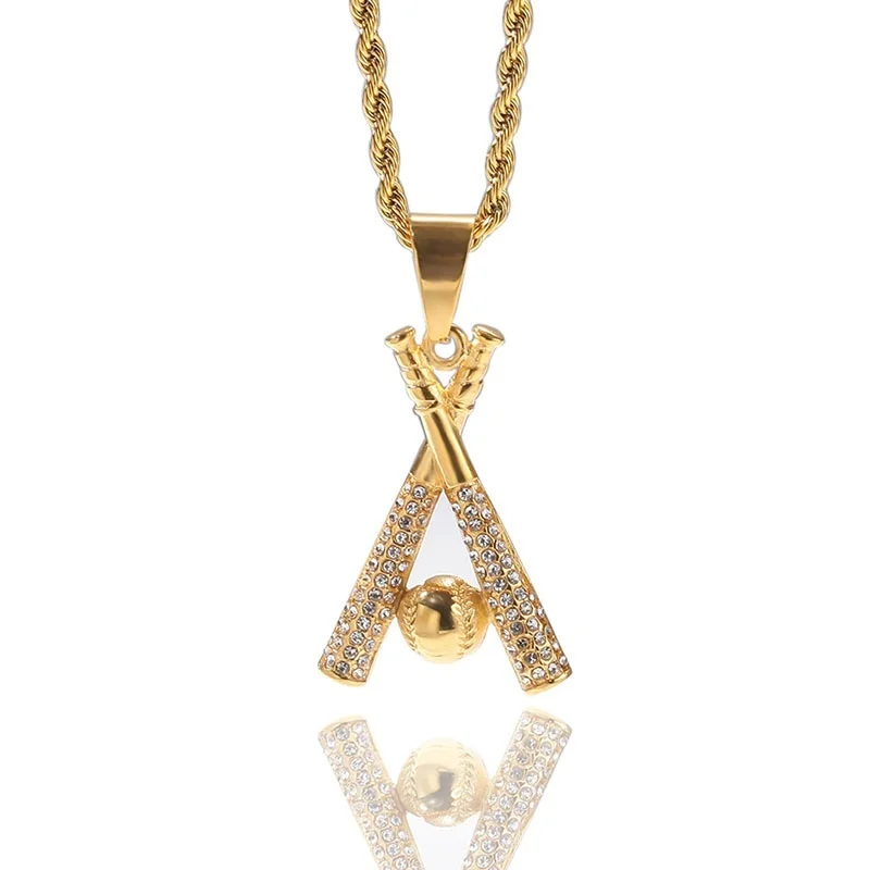 

Men Necklace Fashion Baseball Pendant Necklace Chains Hip Hop Punk Charms Birthday Gifts Anniversary
