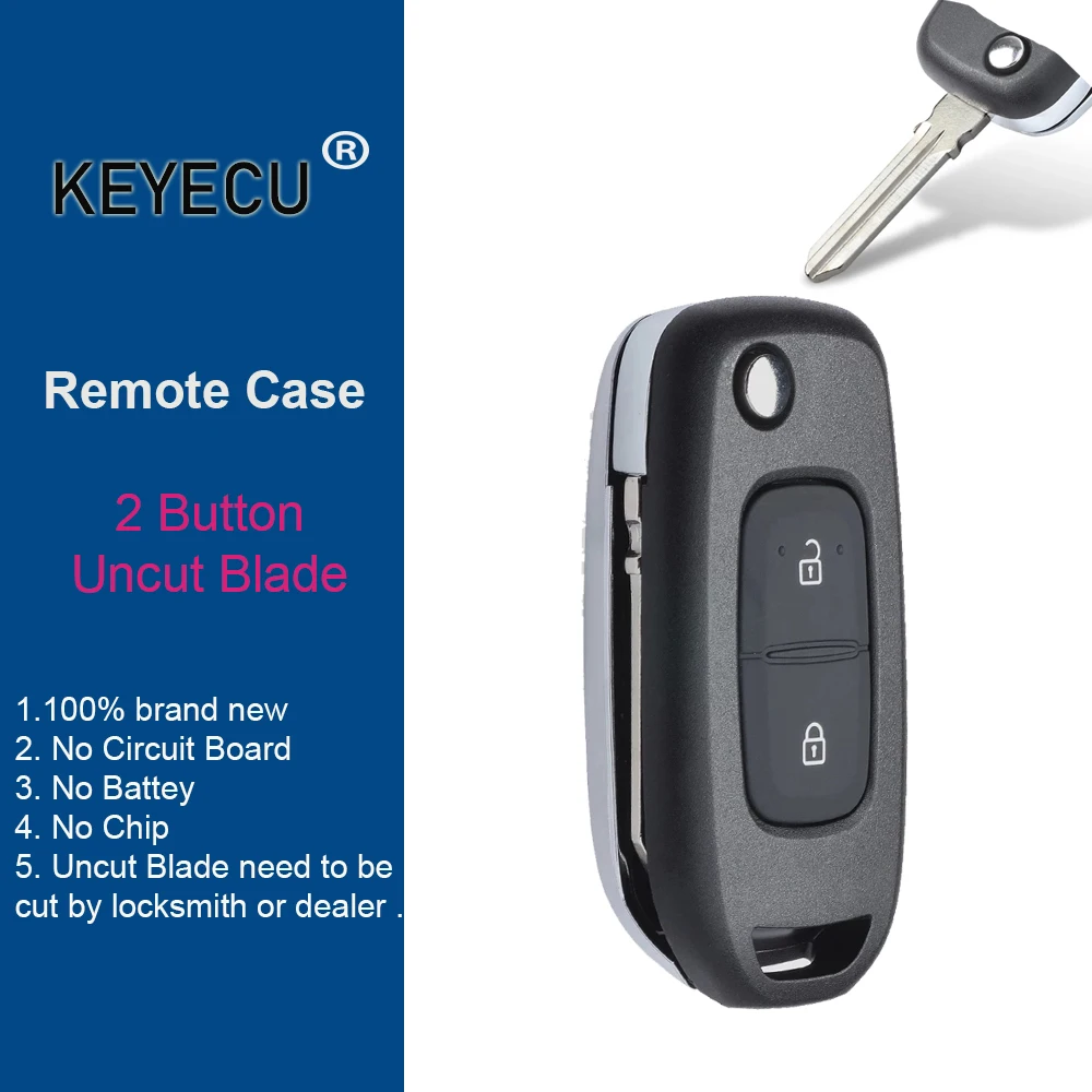 Раскладной чехол KEYECU для автомобильного ключа с дистанционным управлением Renault