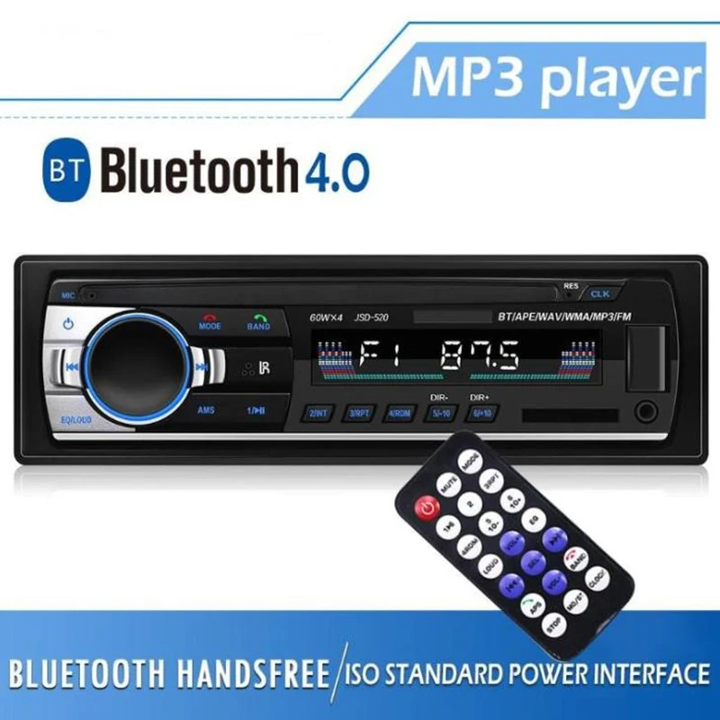 Автомобильный Радио 1 Din 24 в Bluetooth стерео MP4 MP3 автомобильный ЖК-плеер USB AUX RCA MMC U