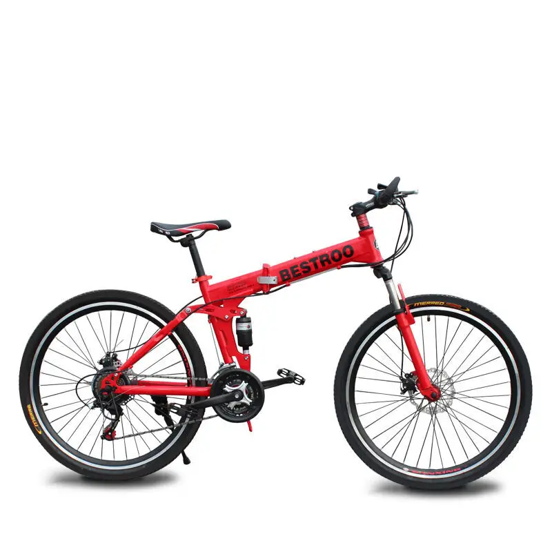 Складной двойной амортизирующий горный велосипед с переменной скоростью рама из