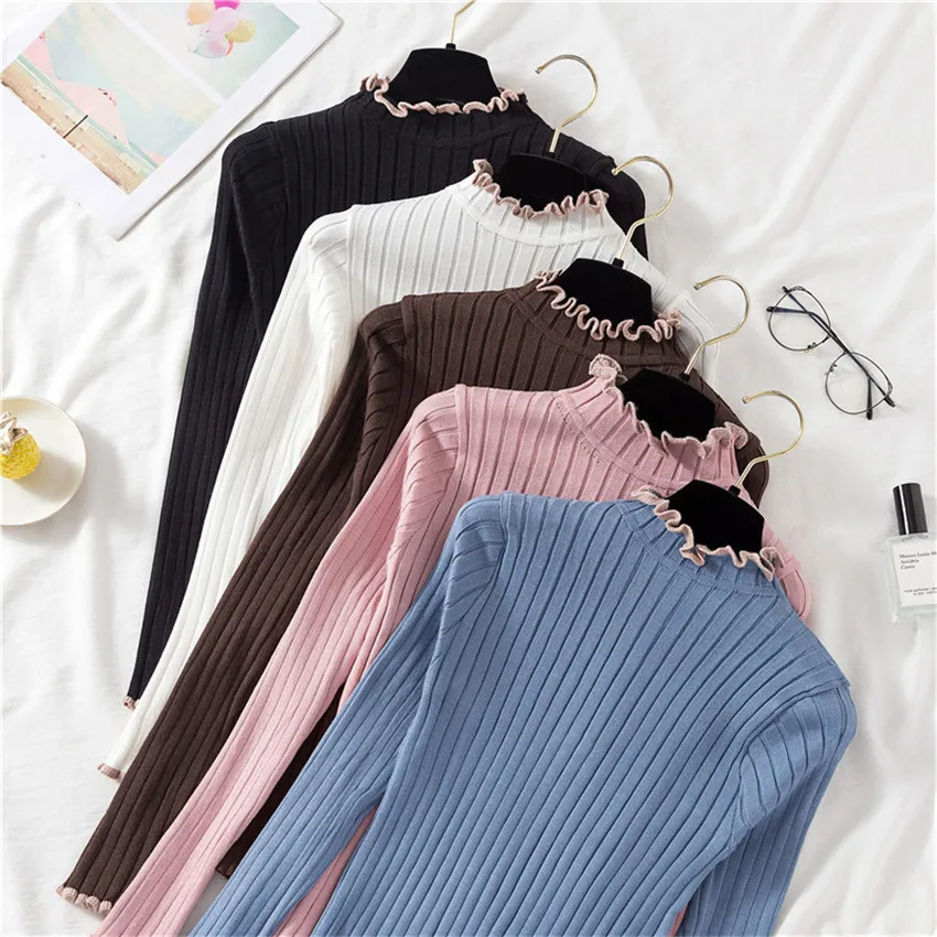 Зимний теплый толстый бархатный свитер женские свитера с высоким воротом