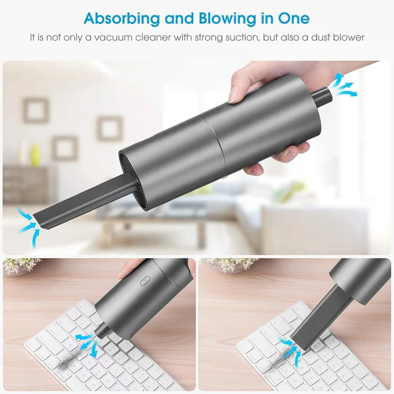 

Mini Vacuum Cleaner, Small Handheld Vacuum Cordless USB Rechargeable, Dust Buster and Blower 2 in 1, Keyboard Cleaner