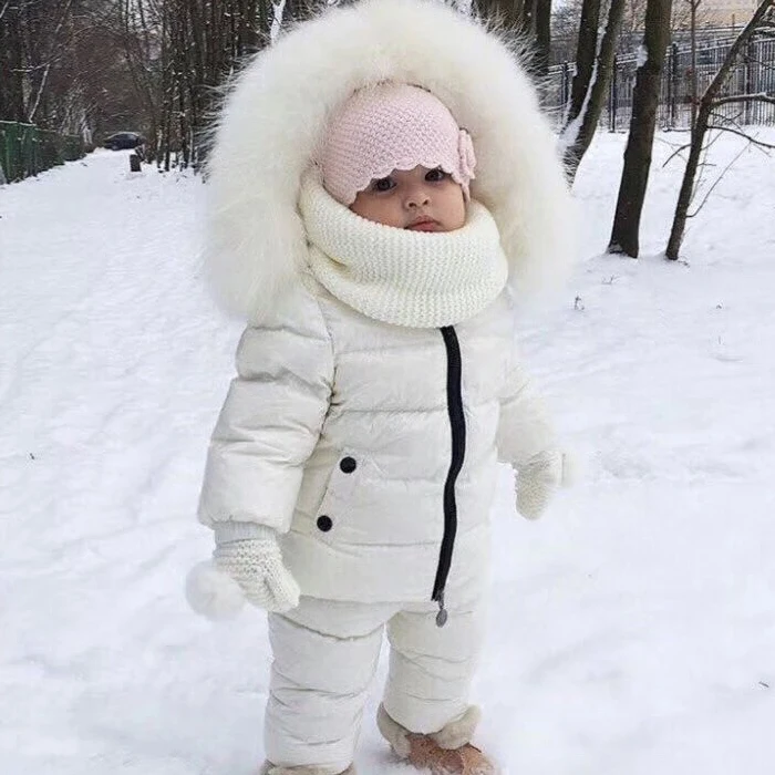 Детский лыжный костюм для маленьких мальчиков на русскую зиму Детская куртка на утином пуху для девочек, пальто, комбинезоны теплая куртка комплект для маленьких девочек - Цвет: 5