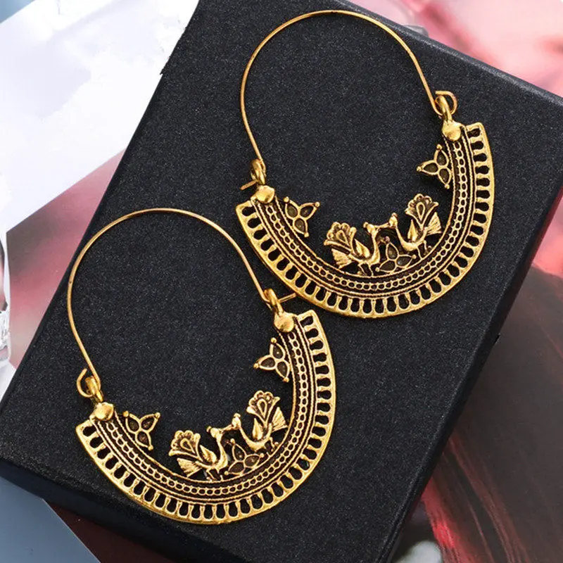 G antique gold Индийские Jhumka серьги «Слоник» цыганские ювелирные изделия в стиле ретро этнические бусины в античном стиле висячие серьги с кисточками для женщин богемный подарок - Окраска металла: G antique gold