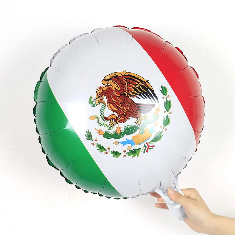 

50pcs/set Mexican Flag Foil Balloons Event Decoration Children's Birthday Party Decorations Kids Toys Baby Shower Helium Globos