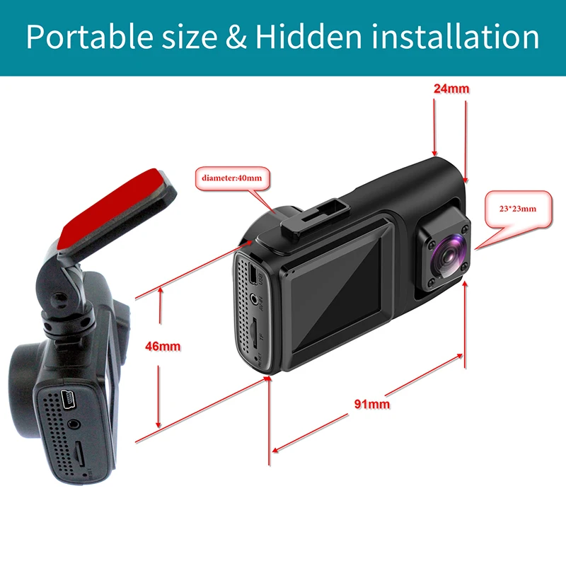 

Car Dual Lens Dash Cam 2K UHD Built-In GPS Video Recorder Night Vision 2 Inch Mini Car Camera WDR WiFi G-Sensor Motion Detection