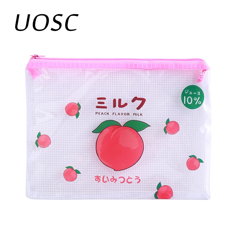 

UOSC Waterproof Storage Bag Grid Transparent File Bag Archive Bag Travel Storage Finishing Bag Cute Cartoon Cosmetic Bags