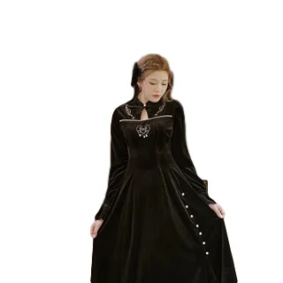 

Chinese wind restoring ancient ways of new fund of 2020 autumn winters is women's black modified cheongsam dress