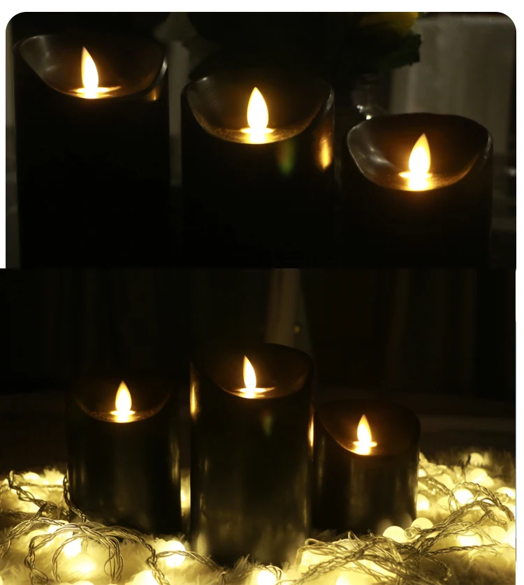 LED Electronic Dancing Flameless Candle Light Simulation Candle Battery Operated Wedding Festival Home Decor Water Ripple lamp