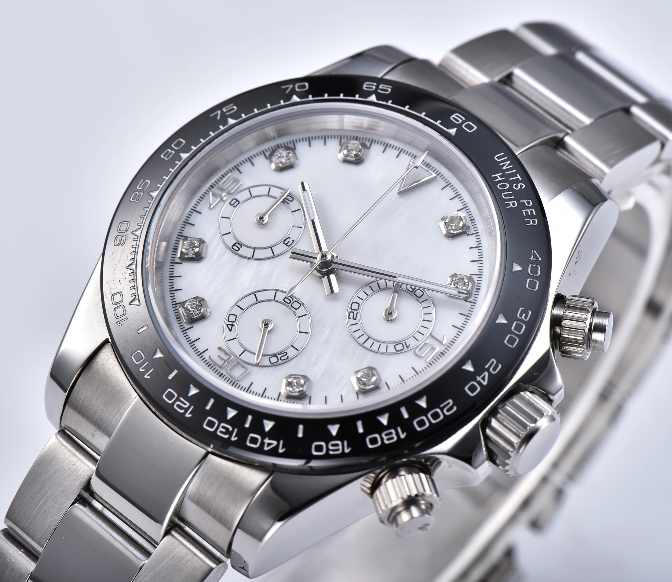 Мужские часы с хронографом сапфировый японский кварцевый механизм vk63 размер 39 мм