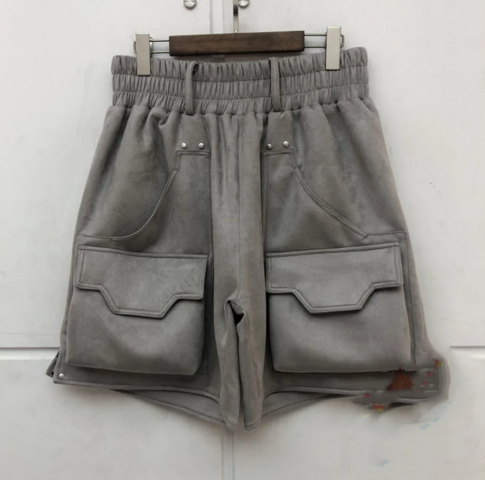 

Heavy Fabric Suede Breasted Mesh Shorts Men Women Best Quality Loose Shorts shorts women men clothing