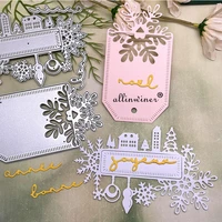 Snowflake house tag label Metal Cutting Dies Stencils For DIY Scrapbooking Decorative Embossing Handcraft Die Cutting Template