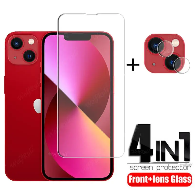 

4-in-1 For iphone 13 Glass For iPhone 13 Tempered Glass HD Screen Protector For iphone 8 Plus SE 2 11 12 13 Pro Max Lens Glass