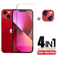 4 in 1 for iphone 13 glass for iphone 13 tempered glass hd screen protector for iphone 8 plus se 2 11 12 13 pro max lens glass