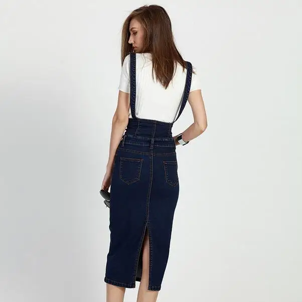 Большие размеры женская одежда джинсовая юбка на подтяжках длинные 2019 горячая