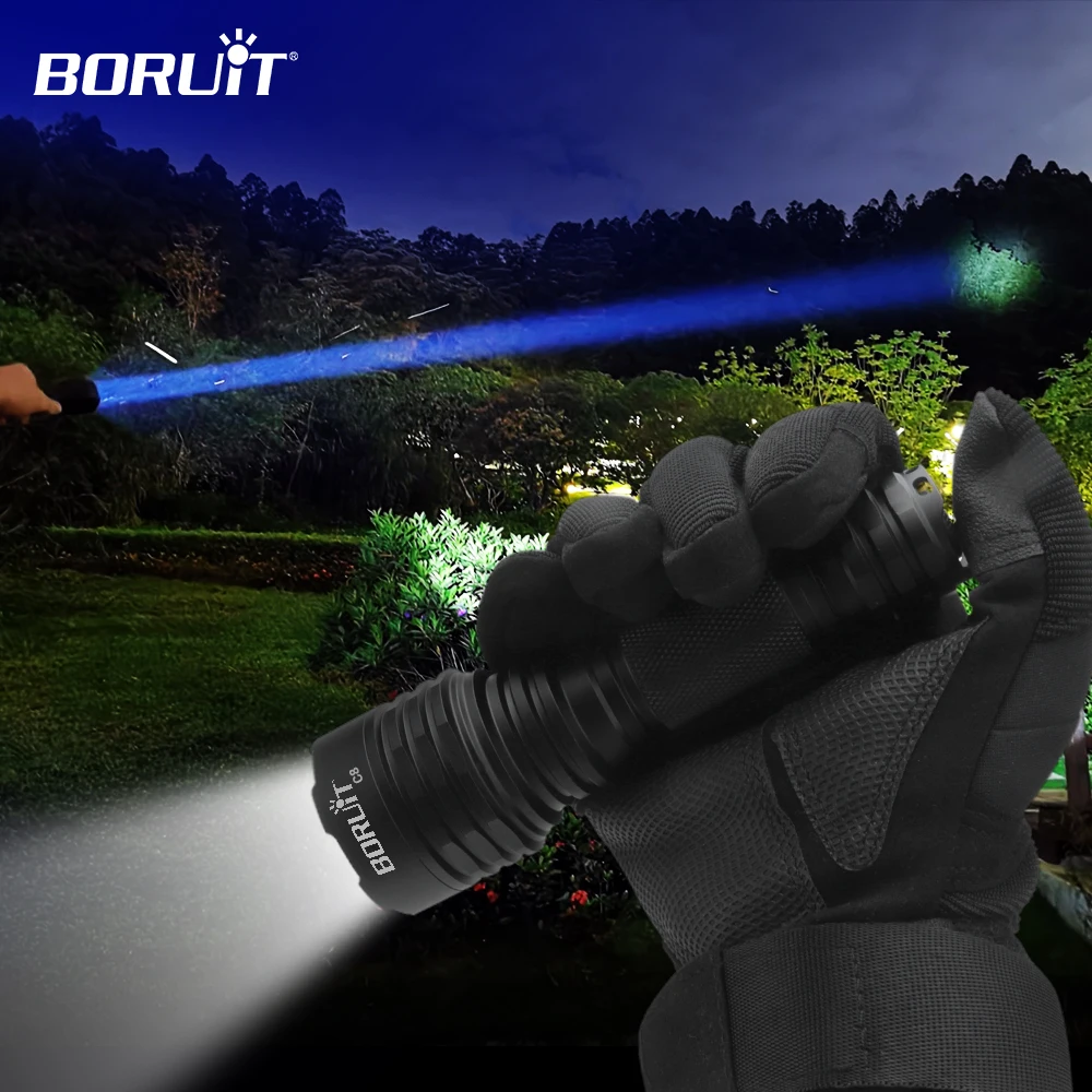 

BORUiT C8 Wainlight NM1 LED Flashlight 1000M Lighting Distance Torch Spotlight by 18650 Battery for Camping Hunting