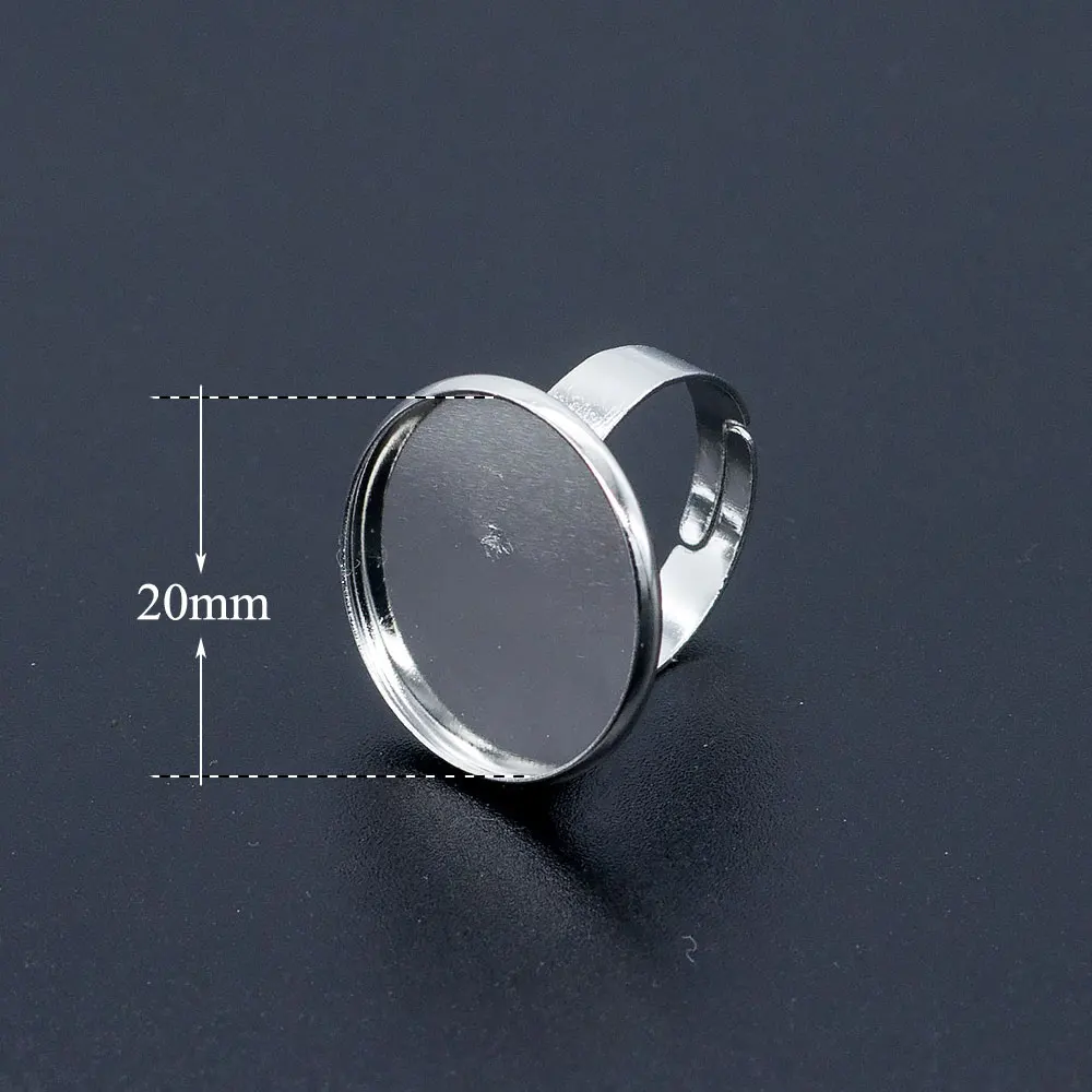 

10pcs/lot 20mm Cabochon DIY Jewelry Cabochon Base Setting Rings Wholesale Factory Direct Sales Fast Shipping AAAAA Quality