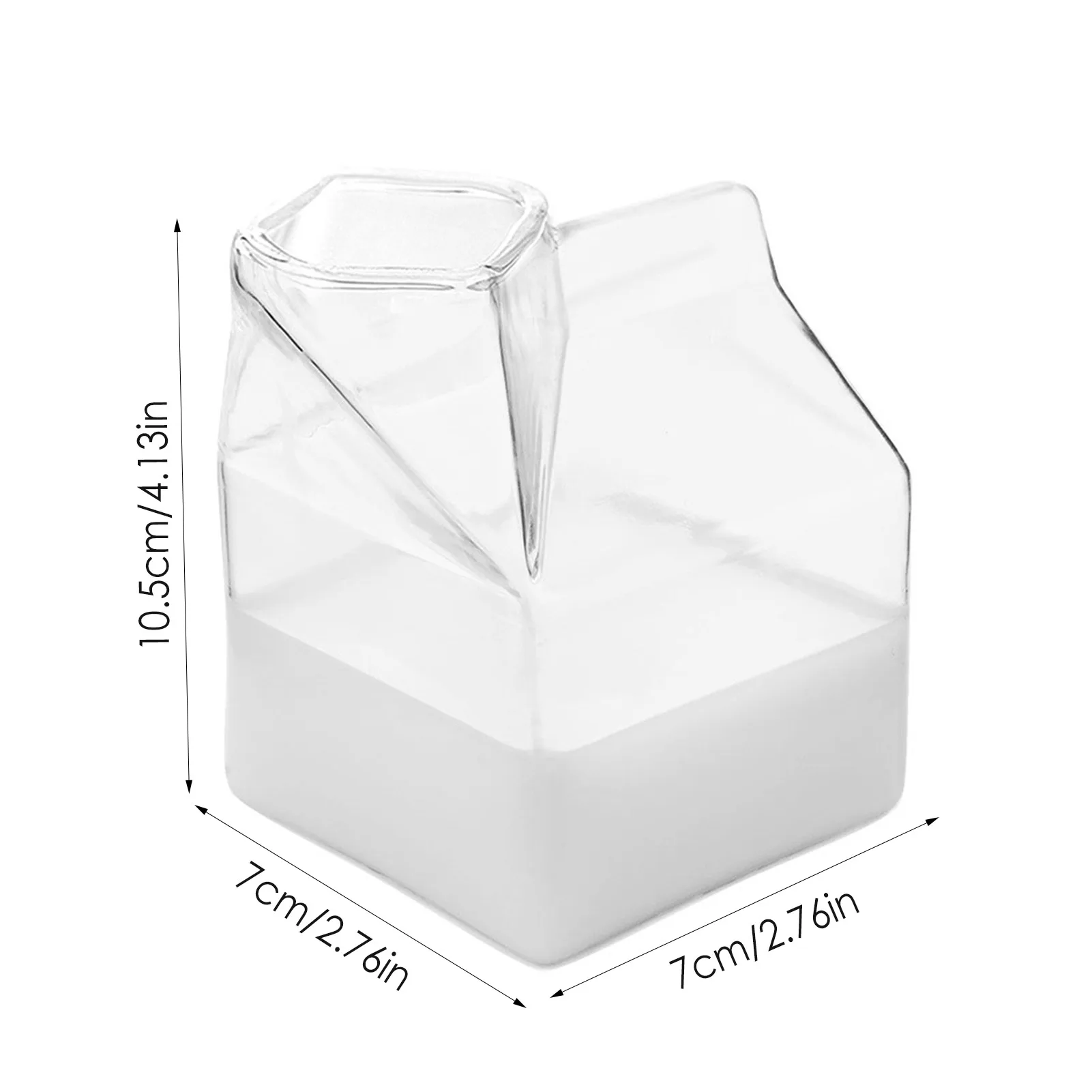 

350ML Lovely milk glass milk box glass mug milk box cup Coffee Cups Handmade Healthy Drink Mug Tea Mugs Transparent Drinkware