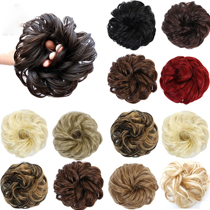 

Женский кудрявый парик «сделай сам», резинка для волос, шиньон с резинкой, шиньоны, синтетическое кольцо для волос