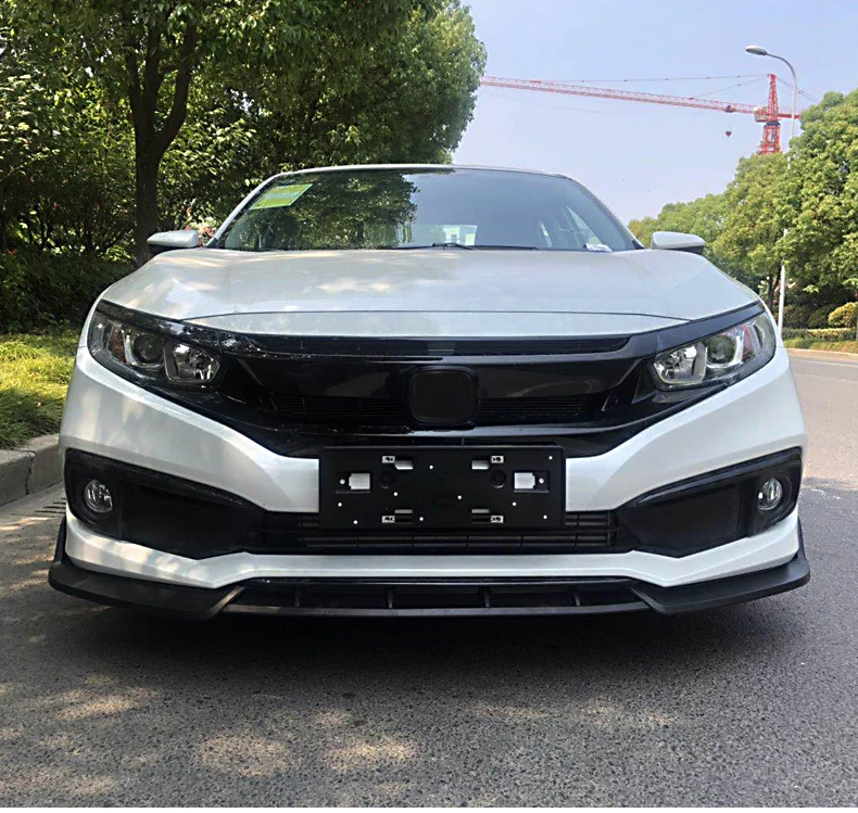 Диффузор для переднего бампера Honda Civic 2019-2020 черный спойлер | Автомобили и