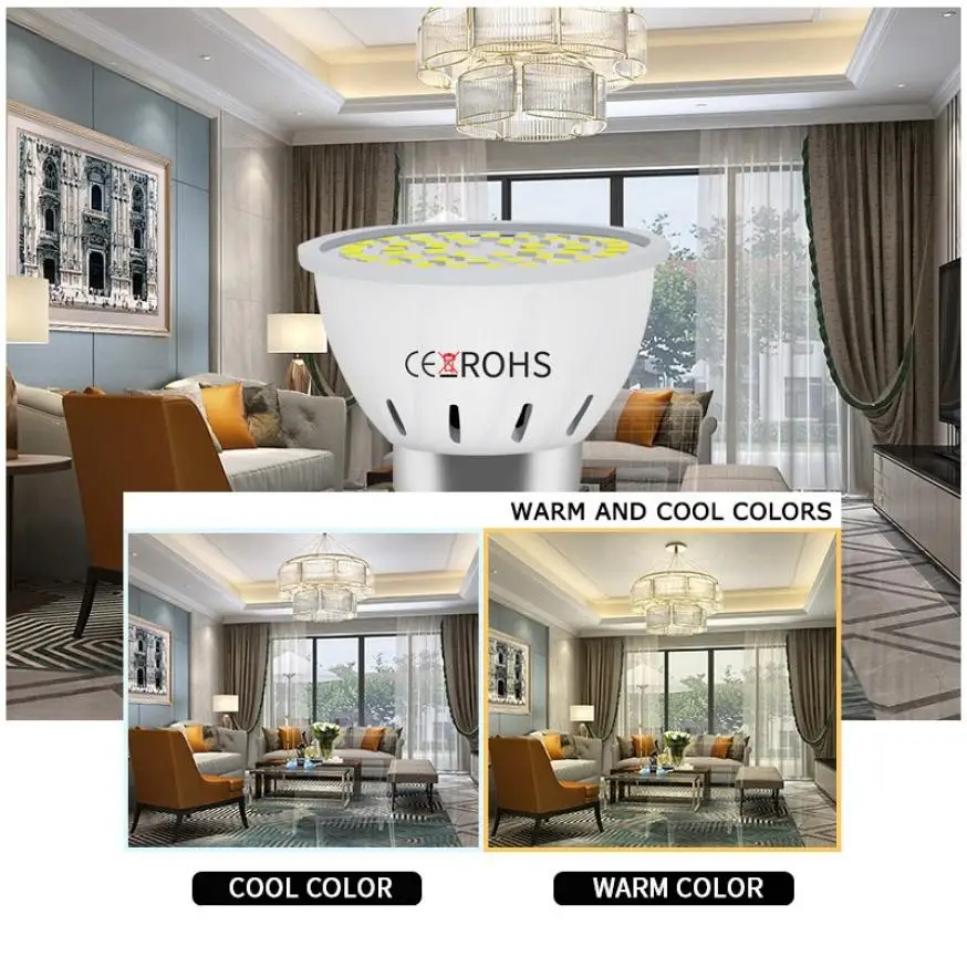 

Hot sale led lamp cup mr16220Vgu10 plastic lamp cup e2748 beads 60 beads 80 beads bulb lighting