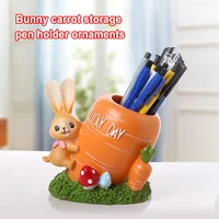 desk organizer pencil pen holder cute bunny carrot pen stand office organizer stationery stand storage box for home xh8z