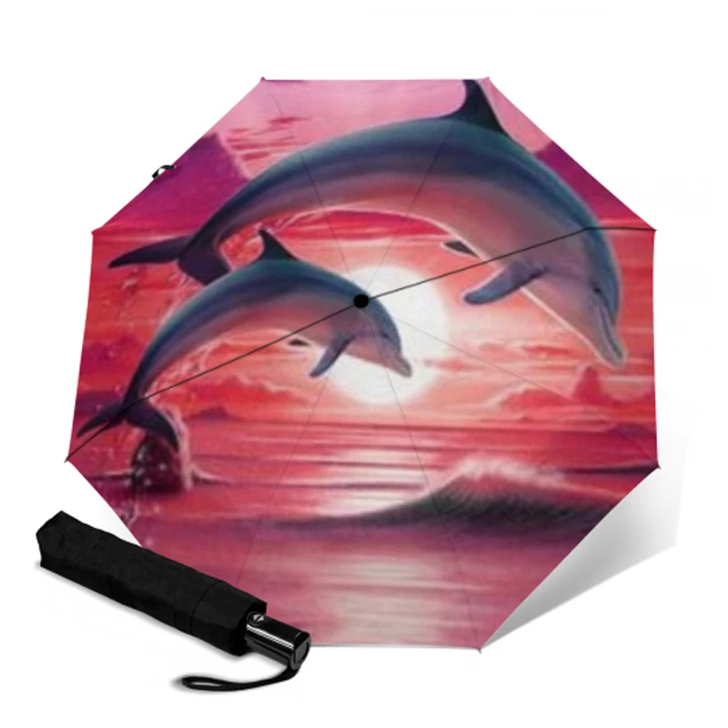 Зонт с УФ защитой и принтом в виде дельфина|Зонтики| |