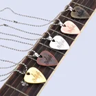 Металлическая акустическая электрическая гитара, 1 шт., 4 цвета, ожерелье с басами, прочный тонкий медиатор из нержавеющей стали с цепью для гитары