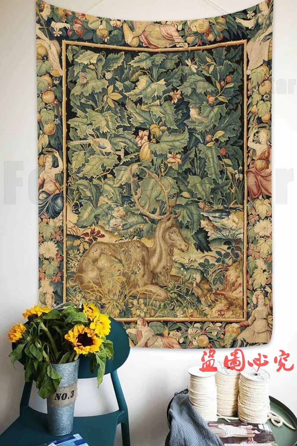 

Simsant Abstract Flower Tapestry Pumpkin Lamp Night Sky Art Wall Hanging Tapestries for Living Room Bedroom Home Dorm Decor