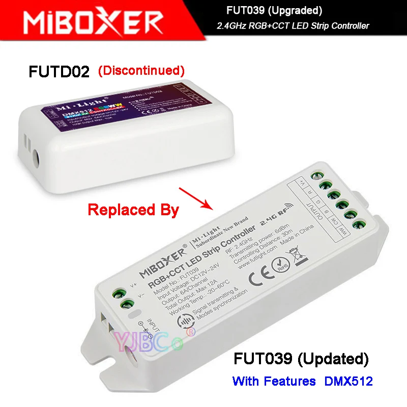 Miboxer Upgrade 2.4GHz 4-Zone single color/Color Temperature/RGB/RGBW/RGB+CCT led strip controller WiFi iBox1 Wireless Remote