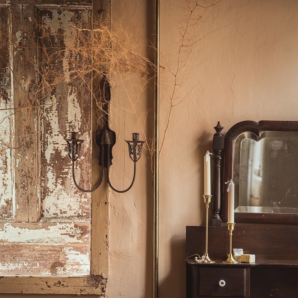 Скандинавский Ретро Старый подсвечник настенный домашний декор железный