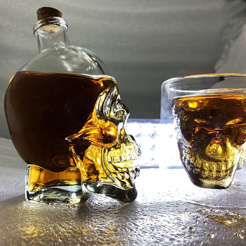 Креативная прозрачная пивная винная чашка бокал в виде черепа для красного вина