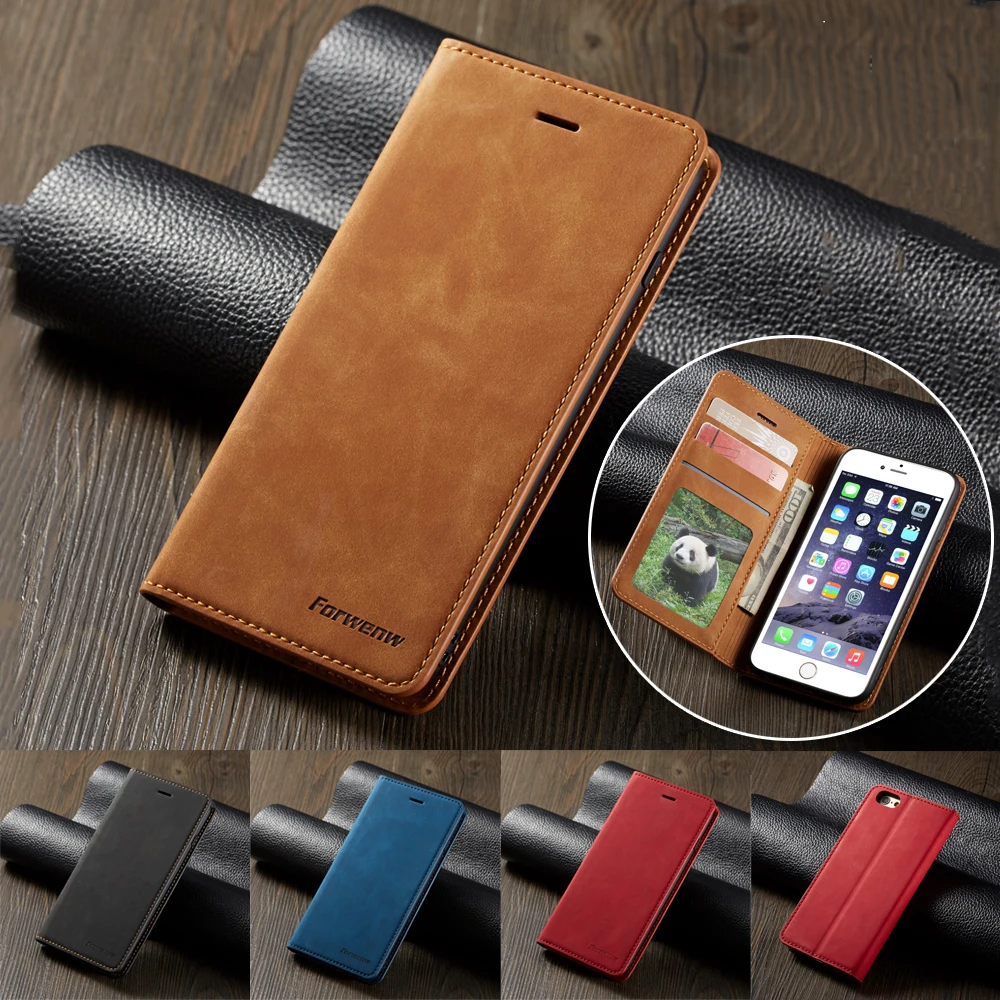 Магнитный Флип-Стенд кожаный чехол для iPhone 6 6S Plus Coque Wallet Cover для iPhone 11 Pro Max XS Max XR X 8 7 Plus 5 5S SE чехлы