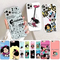 yndfcnb hot mafalda phone case for iphone 13 11 12 pro xs max 8 7 6 6s plus x 5s se 2020 xr case