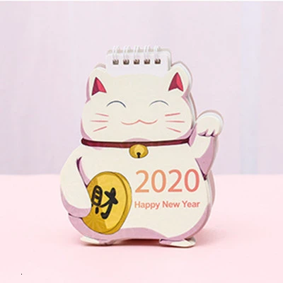 Kawaii, мультяшный настольный календарь, креативный, милый, мини,, настольный календарь, подарок, офисный, для программы, для школы, планировщик, стационарные принадлежности, 00023 - Цвет: Lucky Cat