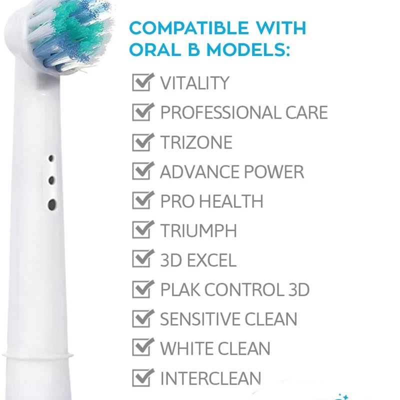 Sensitive Replacement Brush Heads For Oral B D12 D16 D100 EB50 Dual Action Floss Electric Toothbrush Clean Soft Vacuum Heads enlarge