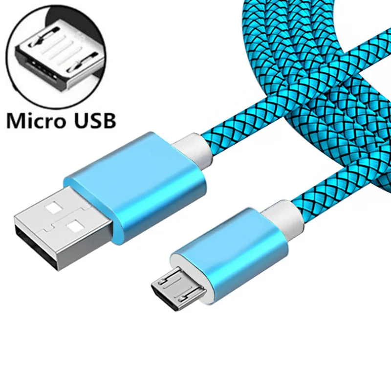 Кабель Micro USB нейлоновый плетеный кабель для быстрой зарядки передачи и