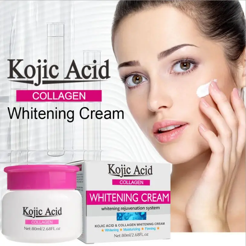 50PCS Kojic Acid Collagen Whitening Cream Face Cream Remove Dark Spot Moisturizing Anti-Aging Firming Lighten Skincare Wholesale