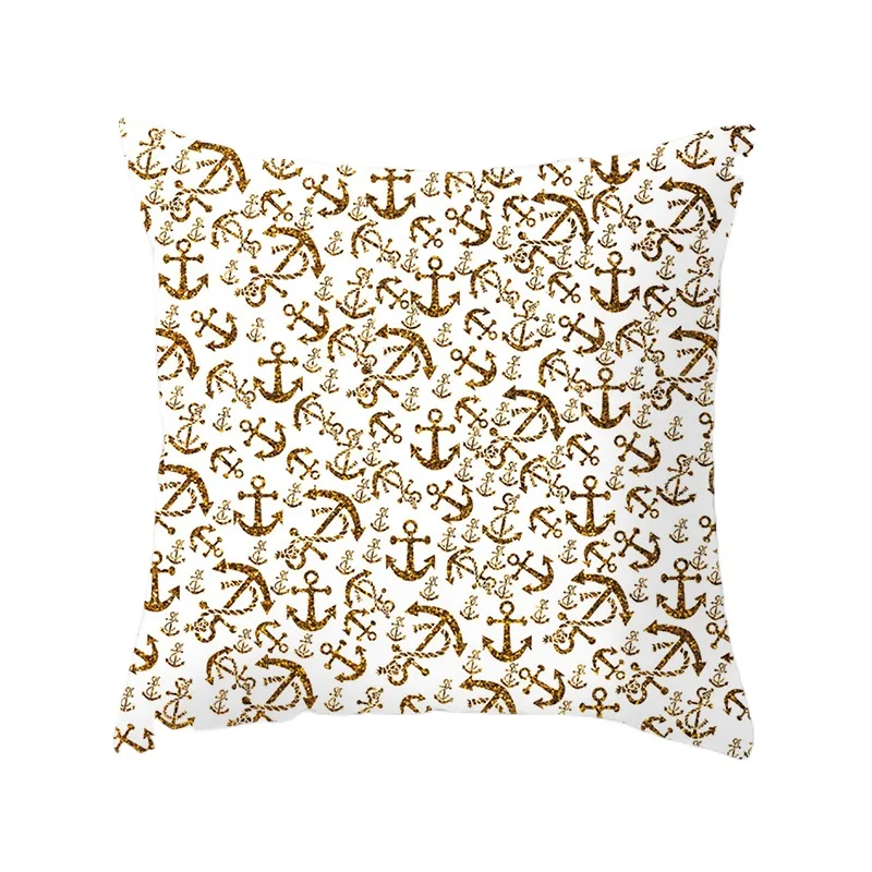 

European-Style Golden Geometric Car Pillow Cover Custom Sofa Cushion Household Goods Wholesale