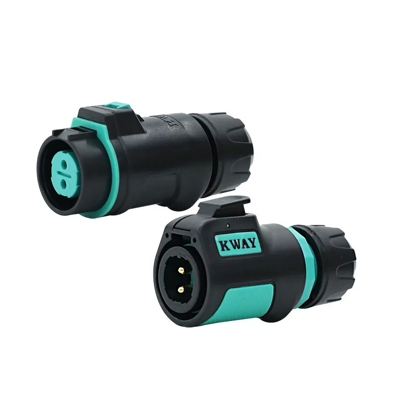 KWAY K16 промышленный водонепроницаемый M16 2 Pin Штекерный разъем адаптер PBC 2 Pin 10A 18-16 AWG Электрический источник питания IP68 разъем