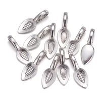 50pcslot 21x8x6mm antique silver color decorative leaf alloy glue on flat pad bails hole 4x6mm for diy pendants jewelry making