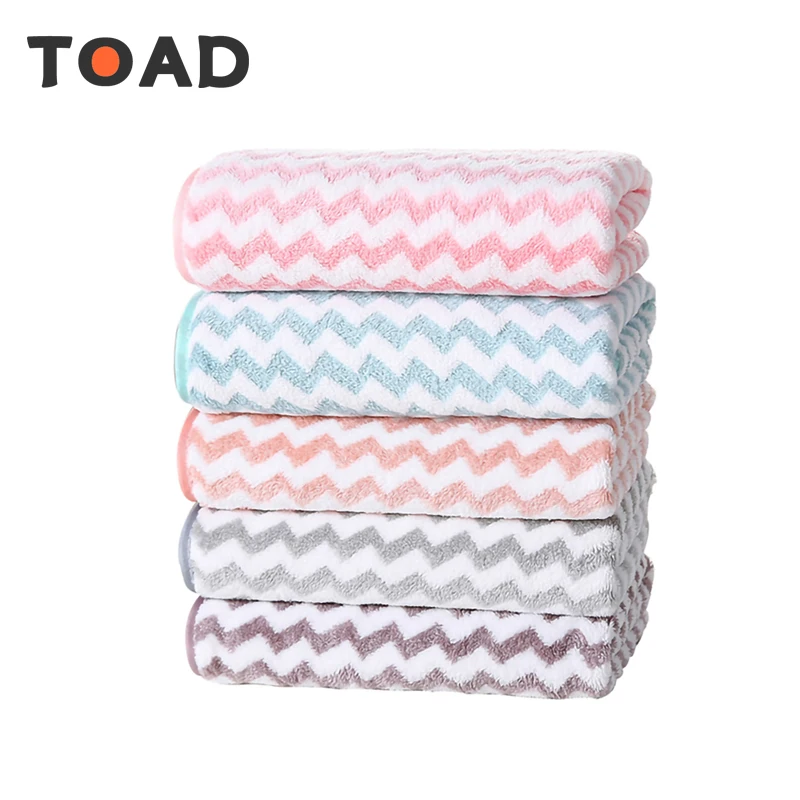 

Toad Super Absorbent Microfiber Washcloths Bathing Towel Shower Bathroom Thick Soft Stripe Long Towels for Adults 70x140cm