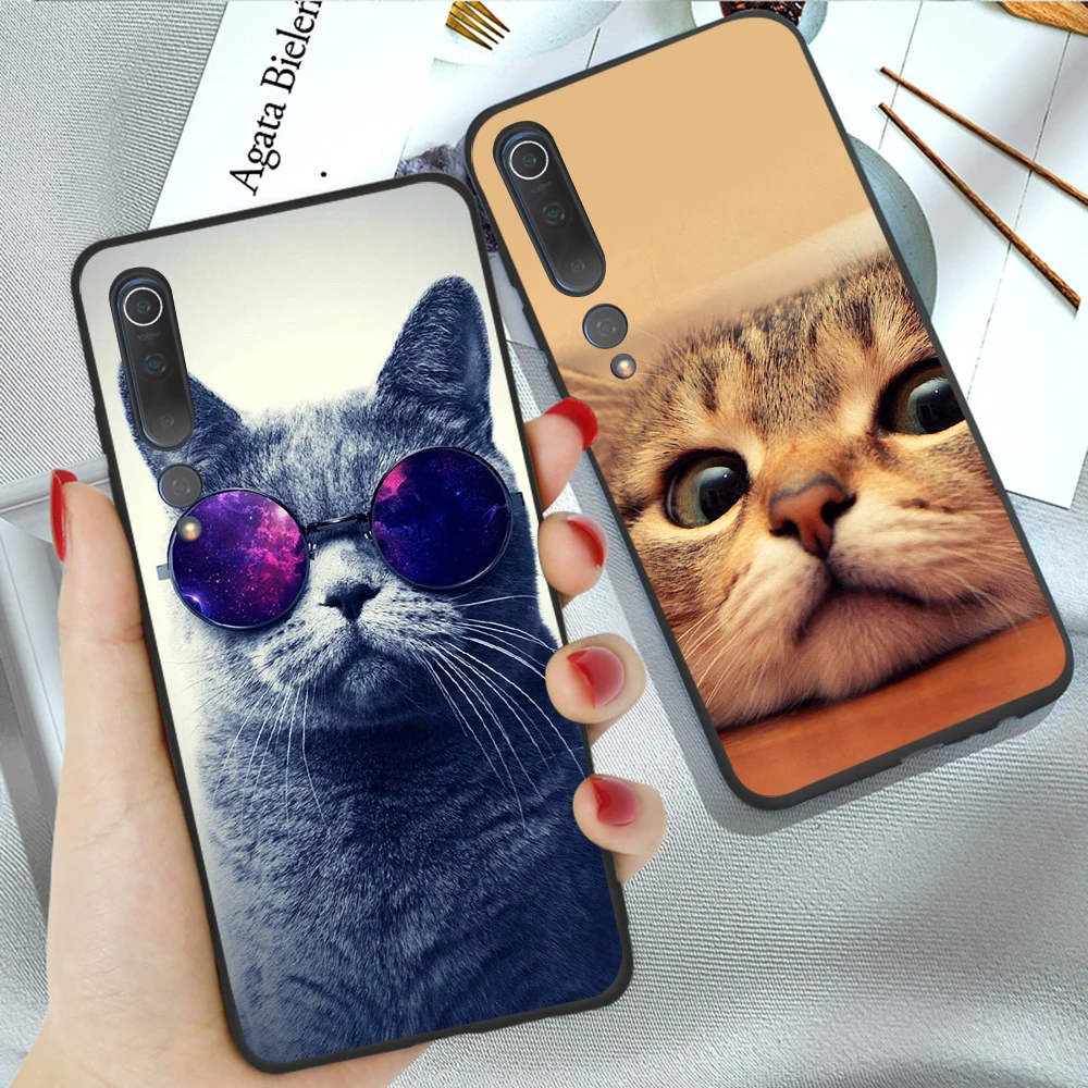 Cute Cat Case For Xiaomi Redmi Note 10 8T 9 8 7 Pro 9A 8A 7A MI Note 10 9 9T Pro SE A2 A3 Lite F1 Soft silicone TPU Phone Fundas
