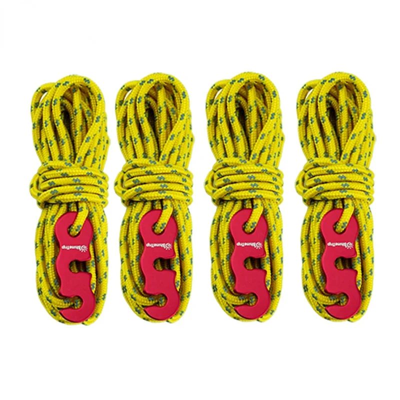 

Tent Rope 4x4m Reflective Wind Rope 3mm with Aluminum Alloy 3 Holes Buckle Adjuster Windproof Noose Outdoor Tent Accessories