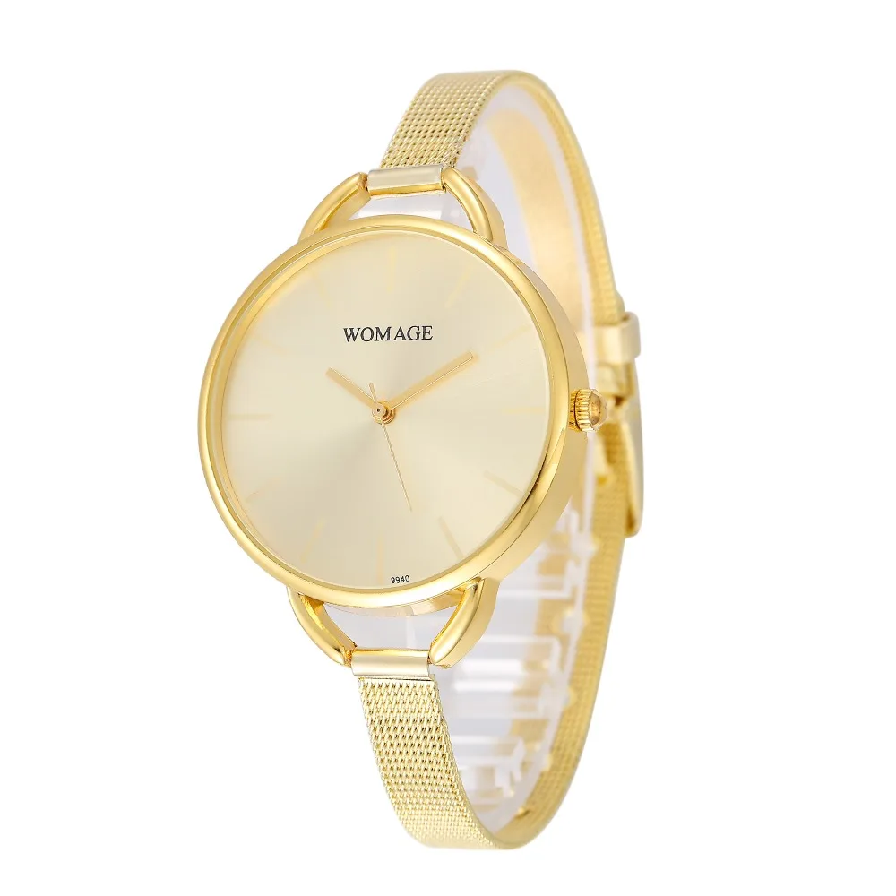 Часы наручные женские кварцевые со стальным браслетом, золотистые/Серебристые