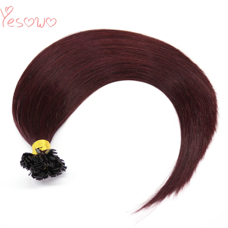 Yesowo 1 г/шт. модные винно красные кератиновые капсулы 100% индийские человеческие