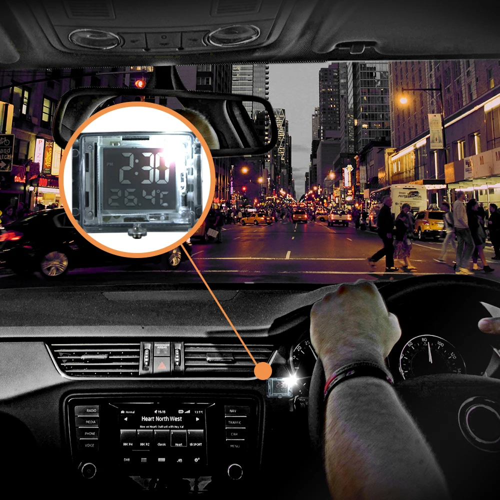 

Waterproof Motorcycle Clock Watch Luminous Moto ATV Electric Car Bicycle Watch with Temperature for Yamaha Honda