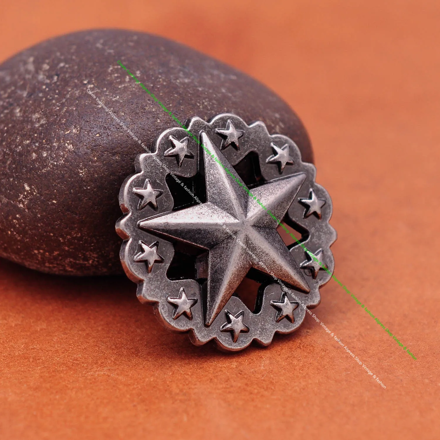 10x35*35 мм античный Серебристый ковбойский круглый Техасский Звездный Conchos Hardware для