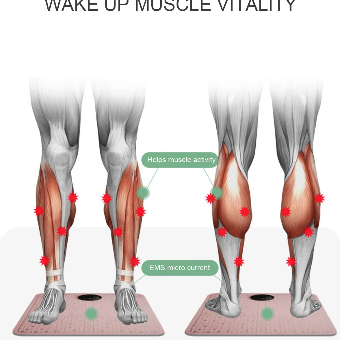 Электрическая EMS подушка для массажа ног акупунктурный стимулятор пульс